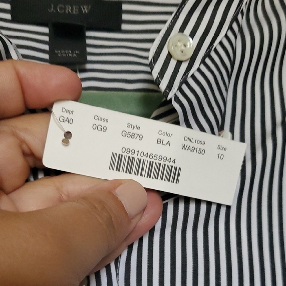 J. Crew Black and White Striped Top - Picture 4 of 7